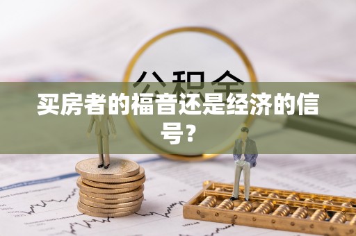 白水买房者的福音还是经济的信号？